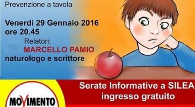 29 gennaio serata informativa alimentazione