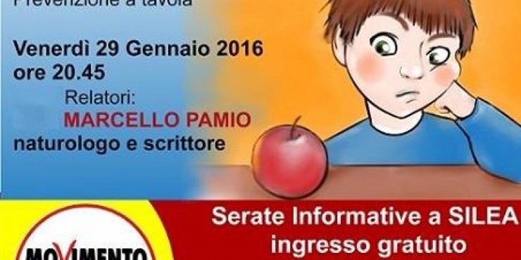 29 gennaio serata informativa alimentazione
