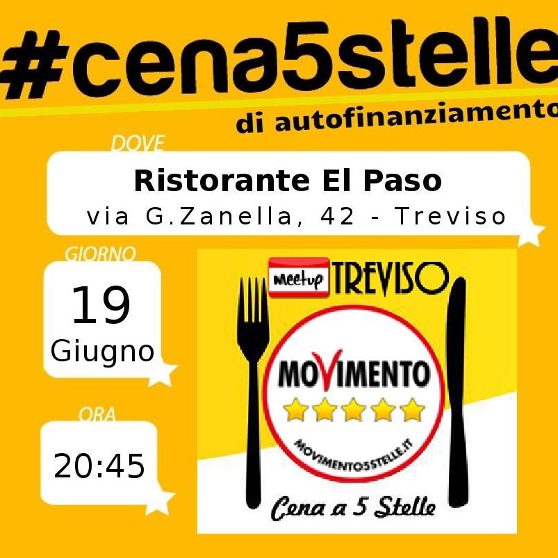 cena meetup treviso movimento 5 stelle