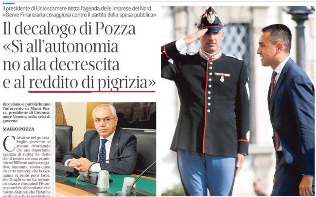 treviso reddito cittadinanza mario pozza