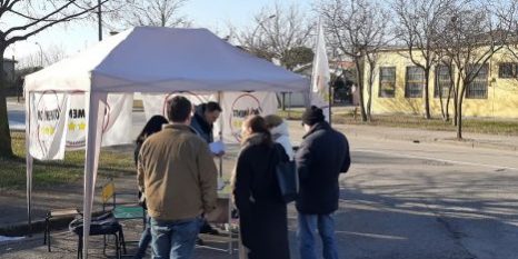 Movimento 5 Stelle gazebo Sant'Angelo quartieri tour 2020